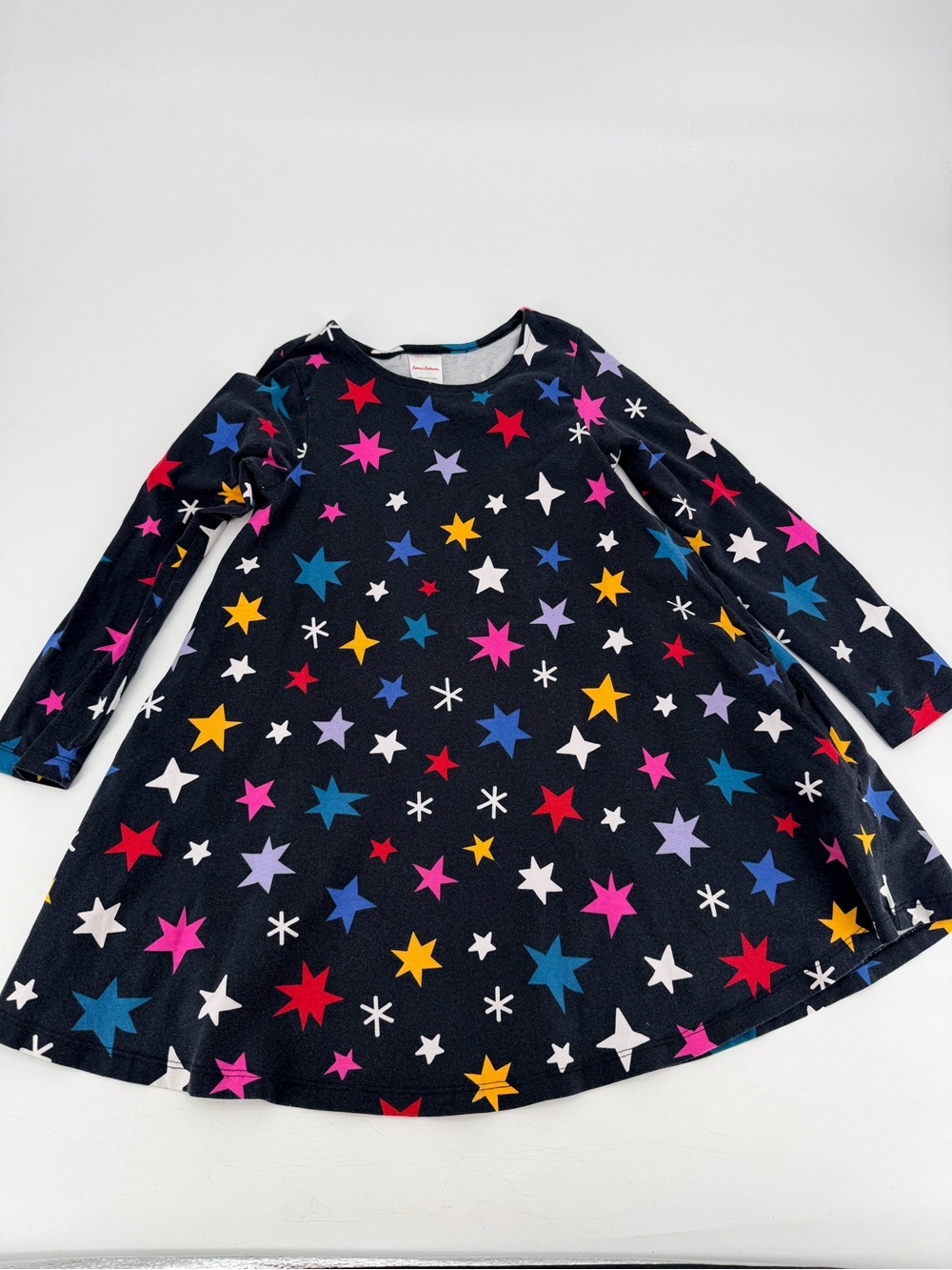 Hanna Andersson Girls Star Longsleeve Dress 120 6 7
